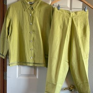 Poetic Lime Green Women's Pants & Jumpsuit Set